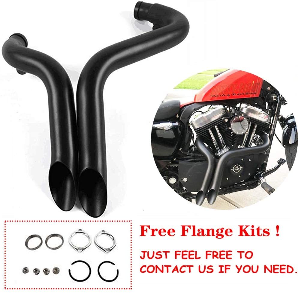 JFG RACING 2 Inch Drag Pipes Exhaust For Sportster