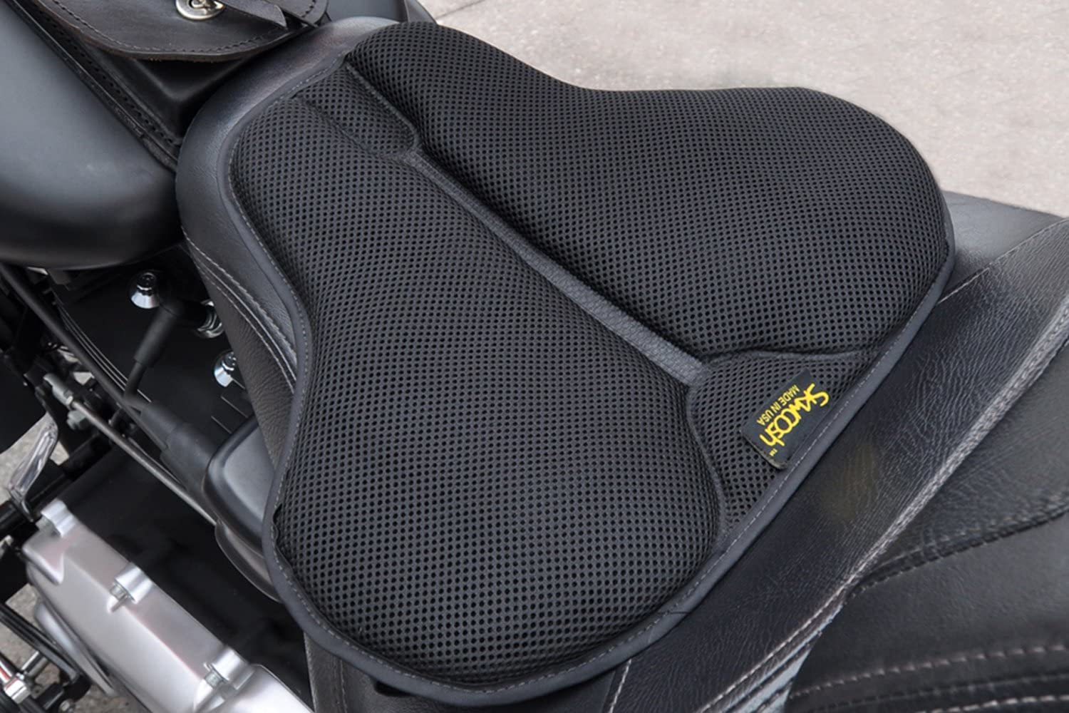 SKWOOSH Classic Saddle Motorcycle Gel Seat Cushion for Harley