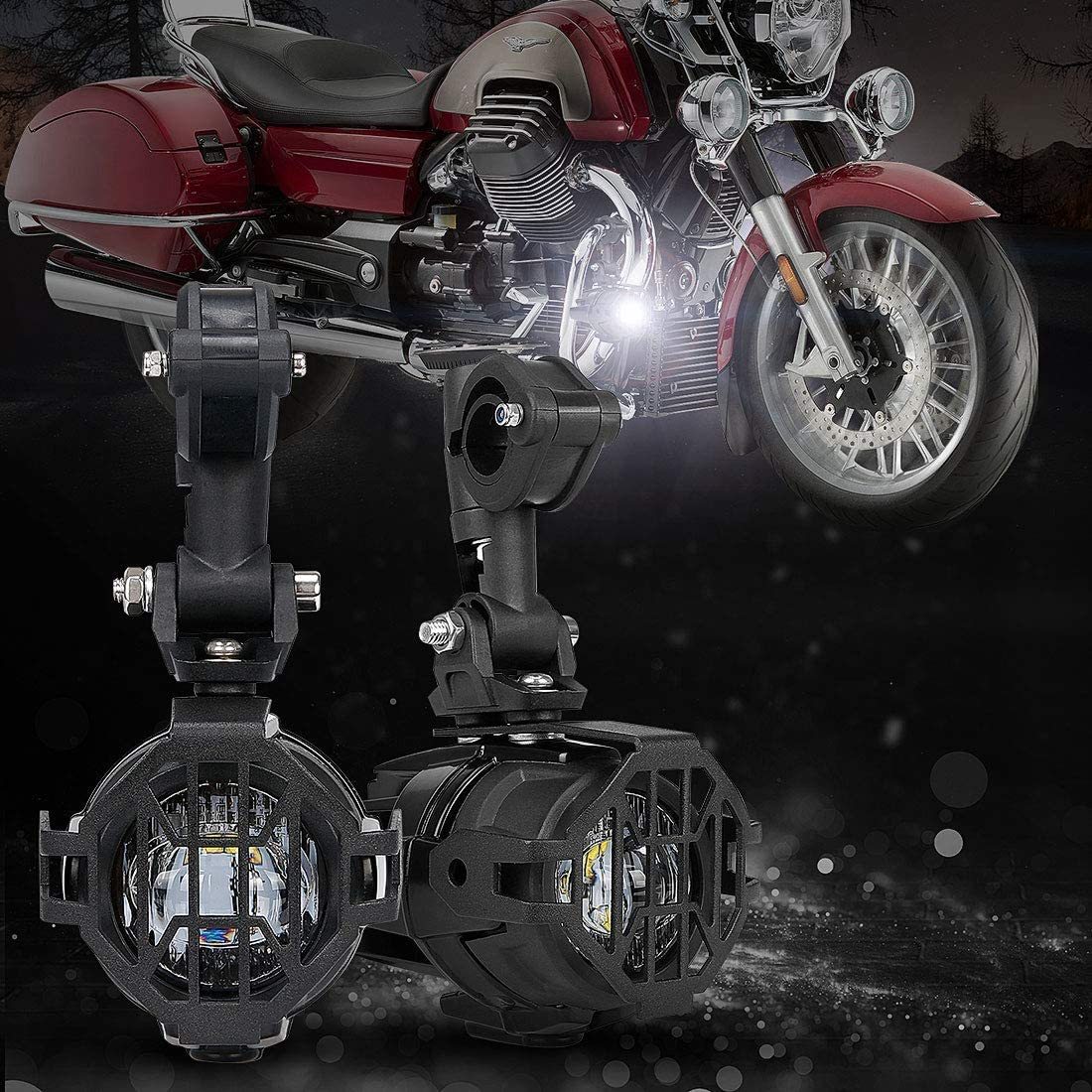 Motorcycle LED Auxiliary Lights Spot Driving Fog Light DRL
