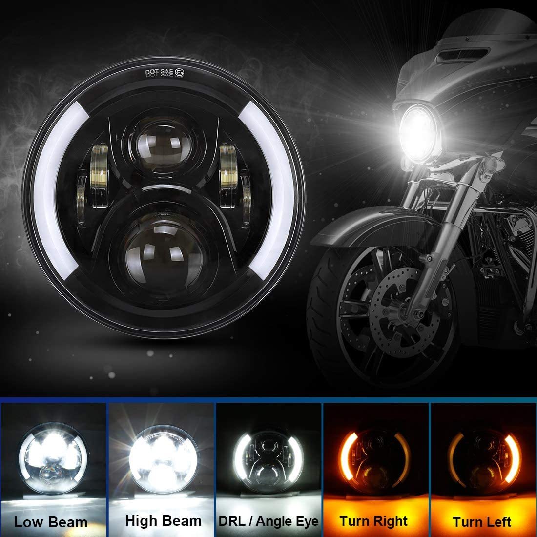 SUPAREE 7 inches LED Motorcycle Headlight