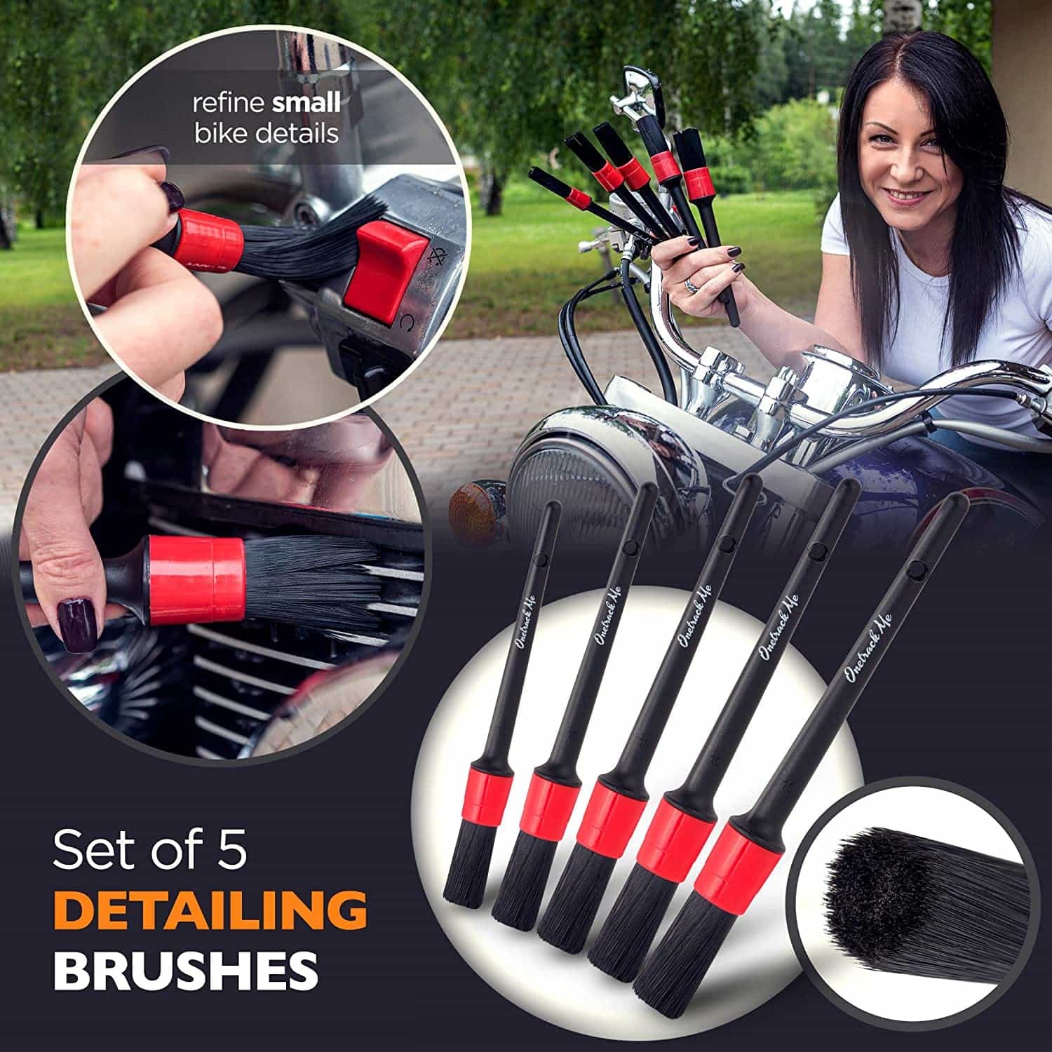 Onetrack Me Motorcycle Detailing Brush Kit