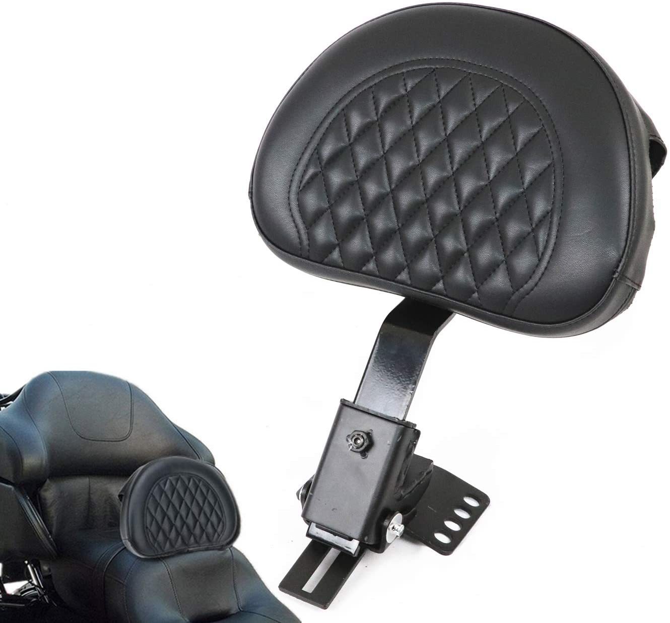 AUFER-Black-Adjustable-Plug-in-Driver-Rider-Backrest-for-Touring-Models