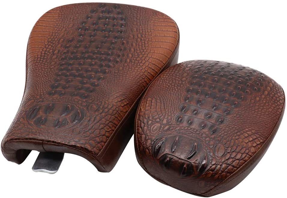 GOOFIT-Motorcycle-Front-Rider-Solo-Seat-+-Rear-Passenger-Cushion-for-Harley-Sportster